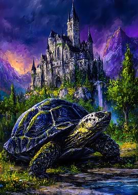 Turtle and Castle Fantasy Landscape