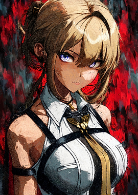 Bodyguard Anime Girl Evelyn with Blonde Hair