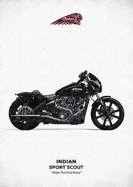 Indian Sport Scout Motorcycle Poster