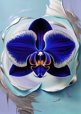 Blue Orchid with Silver Accents