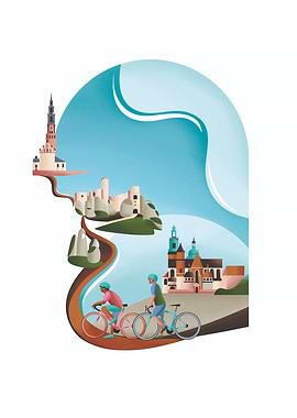 Cycling, Bikepacking, Bicycle Poster