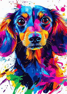 Colorful Dachshund Portrait
