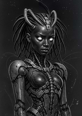Cyborg Woman Portrait