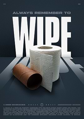 Funny Bathroom Toilet Paper Poster