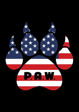 American Flag Paw Print
