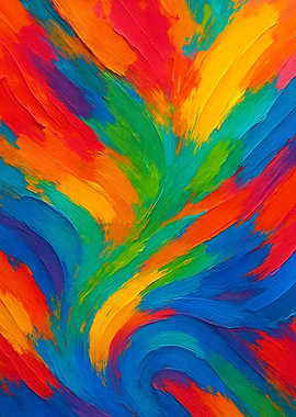 Colorful Abstract Brushstroke Painting
