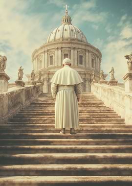 The Pope Ascends to the Vatican Dome
