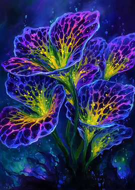 Glowing Abstract Floral Painting