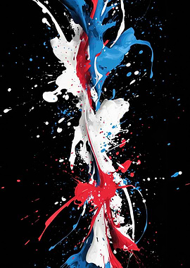 Red, White, and Blue Paint Splatter