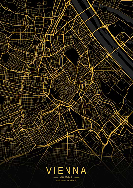 Golden Vienna City Map
