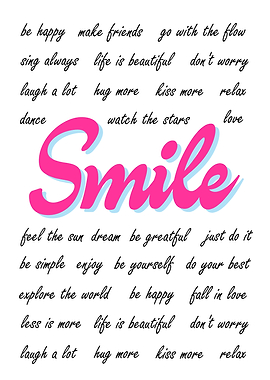 Smile Pink Typography Art