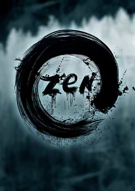 Zen Circle Brush Stroke Art