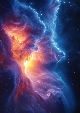 Colorful Nebula in Space