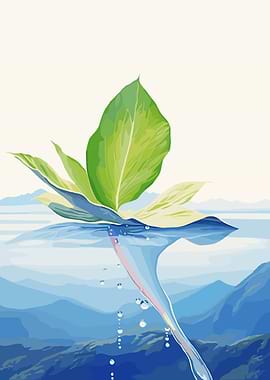 Leaf Above and Below Water