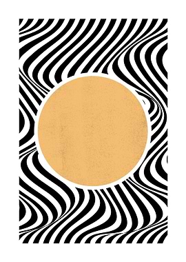 Abstract Black and White Circle Art