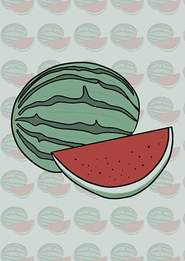 Watermelon Pattern with Slice