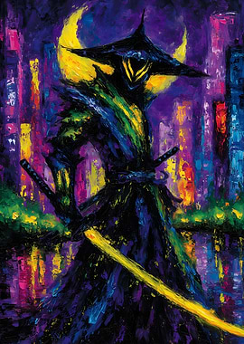 Cyberpunk Samurai Painting