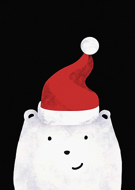 Christmas Polar Bear Illustration