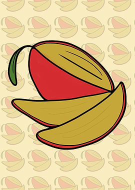Stylized Mango Fruit Illustration