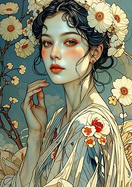 Anime Manga Style Woman in Kimono