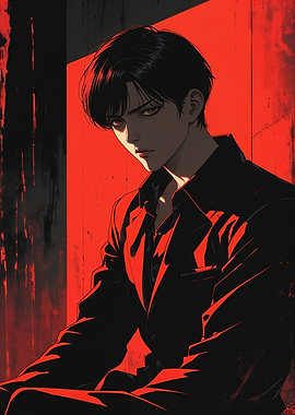 Broken Heart Man in Black Suit