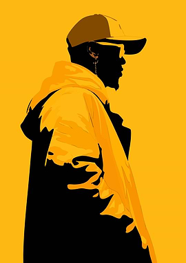 Street Fashion Hip Hop Style Silhouette Minimalist Portrait Art Illustration