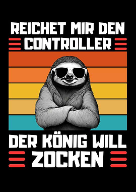 Funny Sloth Gamer Saying