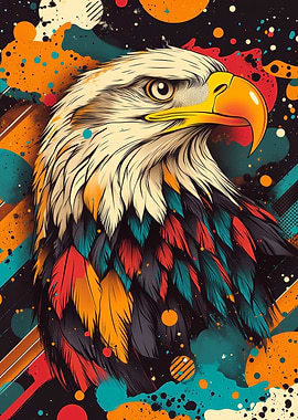 Colorful Eagle Portrait | Eagle Wall Art