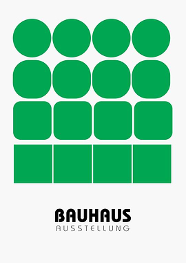 Bauhaus Ausstellung Green Shapes Poster