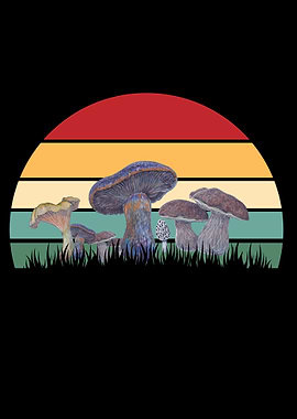 Retro Mushroom Illustration