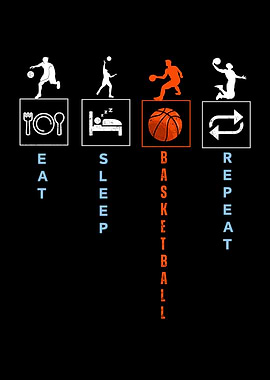 Eat Sleep Basketball Repeat Graphic