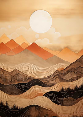 Mountain Landscape Sun