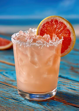 Grapefruit Summer Cocktail with Salted Rim