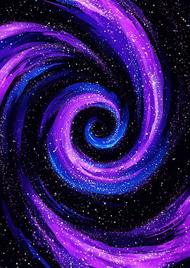 Swirling Galaxy of Purple and Blue