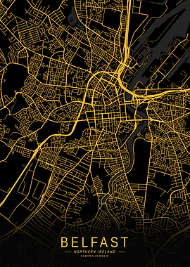 Golden Belfast City Map