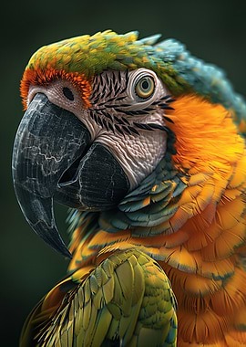 Close-up of a Colorful Macaw Parrot - Vibrant Macaw Parrot Close-Up Fine Art Photo