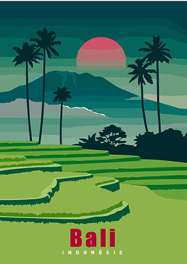 Bali, Indonesia Travel Poster