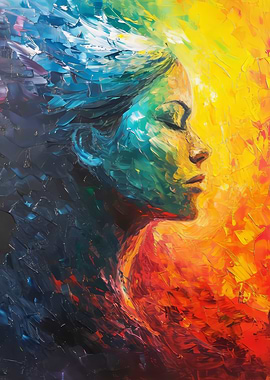 Colorful Abstract Portrait Painting