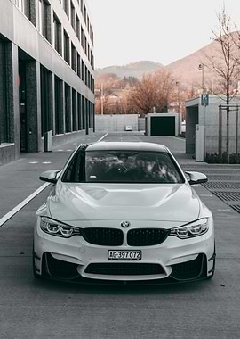 White BMW M4 Front View