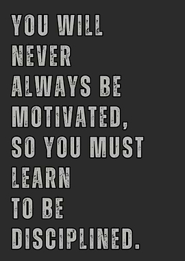 Motivation and Discipline Text Art