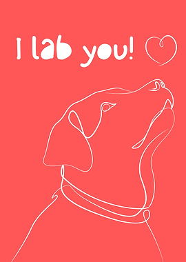 I Lab You Dog Line Art