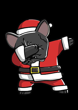 Dabbing Santa Dog Cartoon