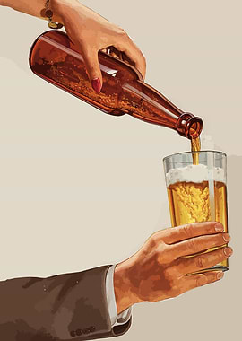 Pouring Beer Illustration