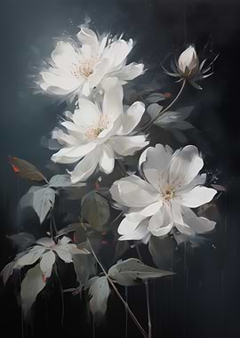 White Flowers Painting art