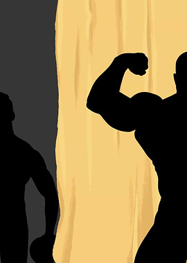 Bodybuilding Silhouette with Weights