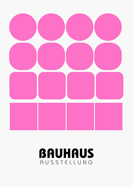 Bauhaus Ausstellung Pink Geometric Shapes