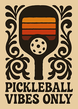 Pickleball Vibes Only Retro Design