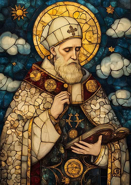 Stained Glass Pope