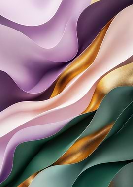Abstract Waves of Color and Gold