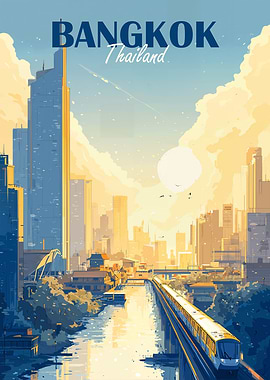 Bangkok Thailand Cityscape Illustration